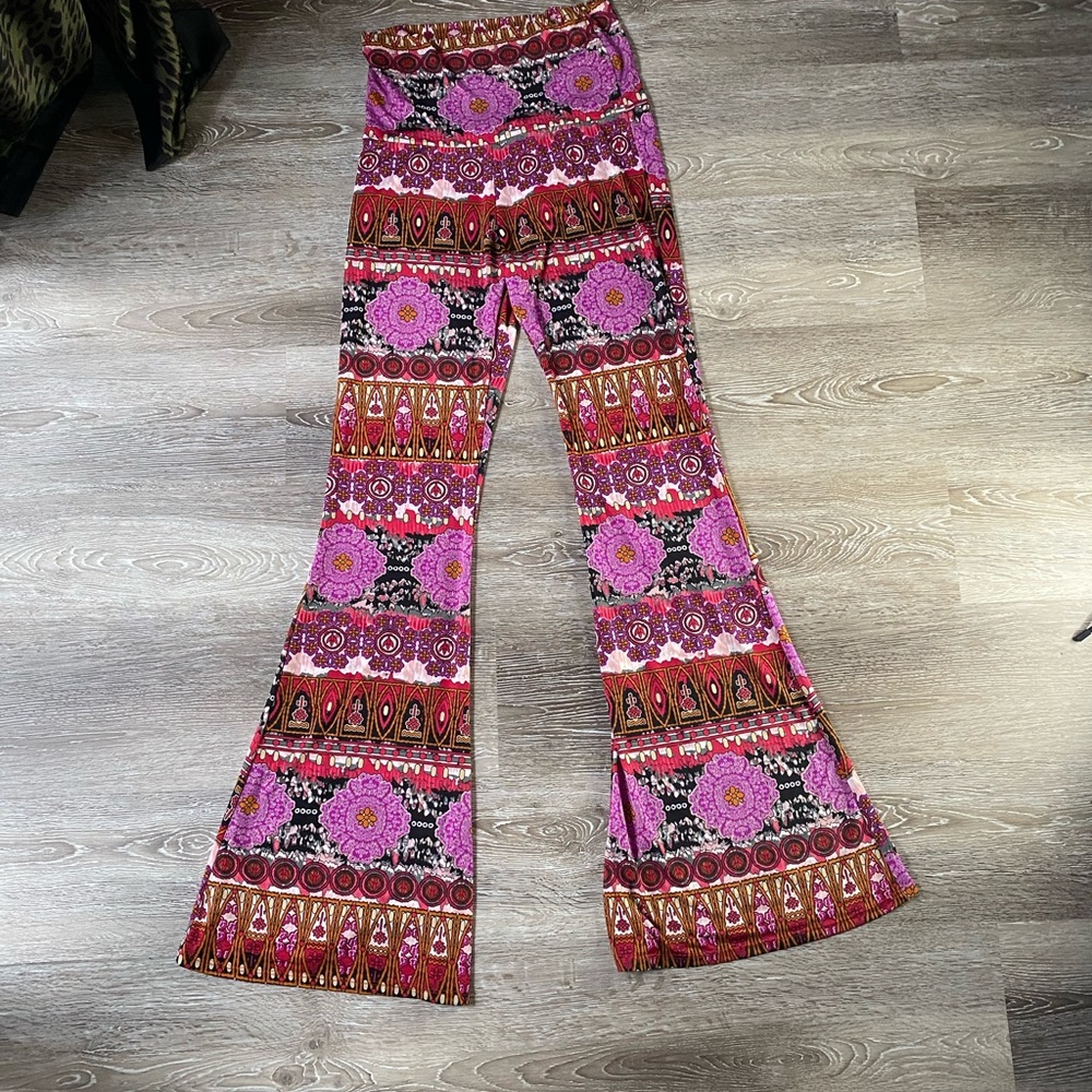 Lucy Love psychedelic bell bottom stretchy pants